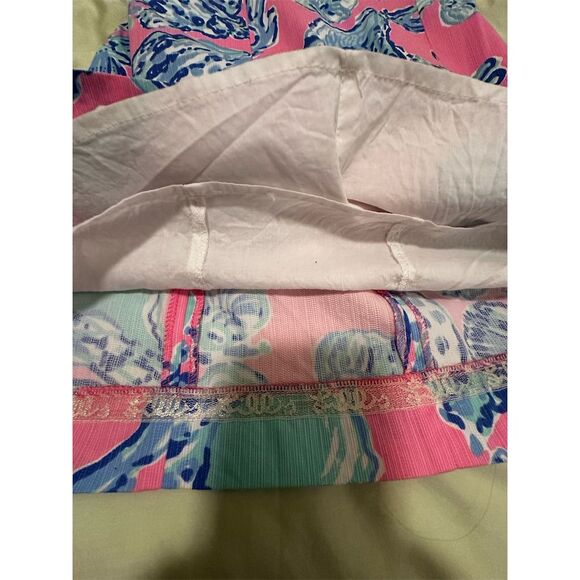 Lilly Pulitzer Cathy Shift Dress Pink Blue Sea Shells Lace Sleeveless Summer - Picture 6 of 6